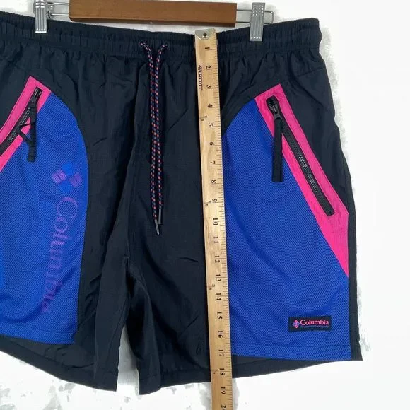 Vintage Columbia Sportswear Company Swimming Shorts Mens XL Black Pink Blue * - Picture 6 of 11